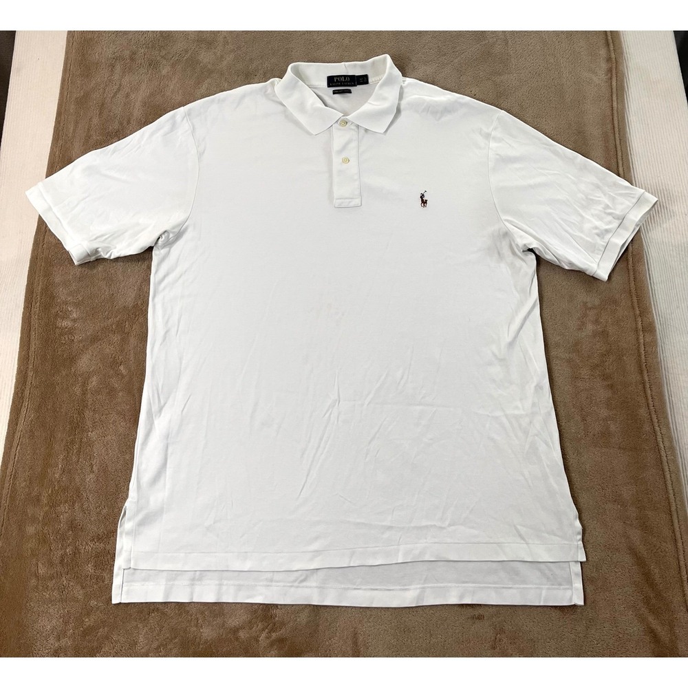 Polo Ralph Lauren Pima Soft Touch Polo Shirt White XLT Tall Mens Cotton RN 41381